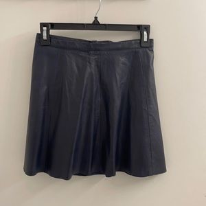 LOVE LEATHER xs REAL leather dark navy mini skirt